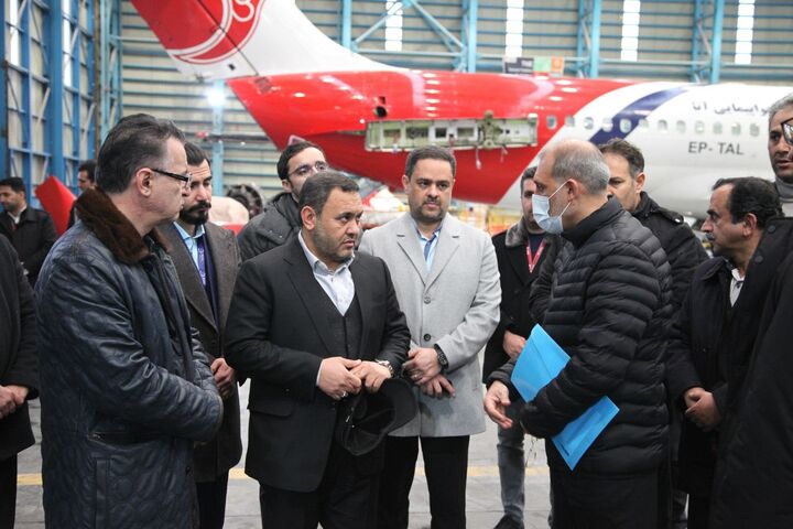 بازدید رئیس سازمان هواپیمایی از آشیانه هواپیمایی آتا